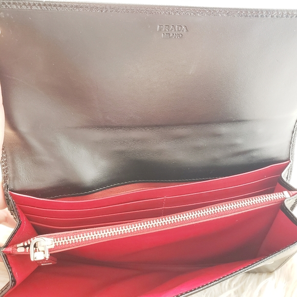 Prada Saffiano Vernice Studded Wallet Clutch - Picture 3 of 8